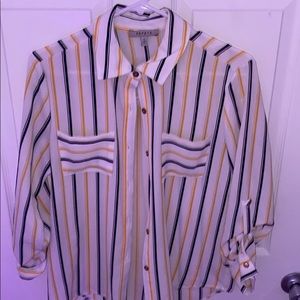 Women’s stripped button up long sleeve